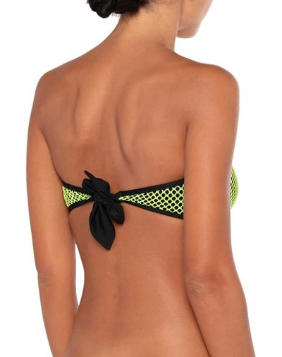 Shop Moschino Bikini Tops In Acid Green