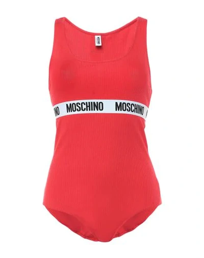 Shop Moschino Bodysuits In Red