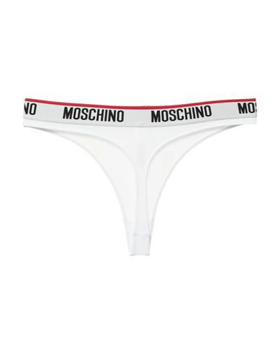 Shop Moschino Thongs In White