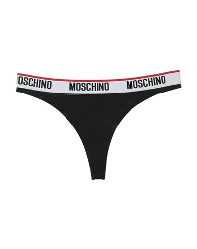 Shop Moschino Thongs In Black