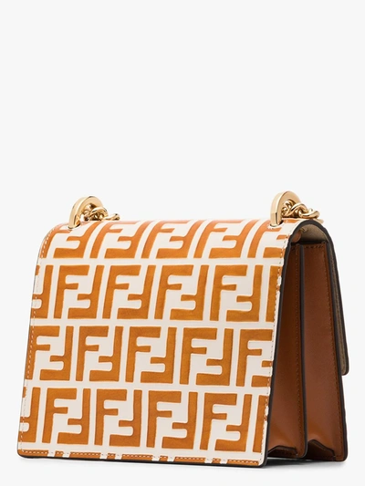 Shop Fendi Brown Kan U Small Leather Shoulder Bag