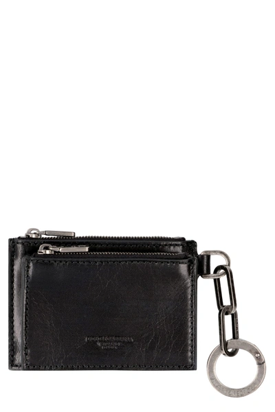 Shop Dolce & Gabbana Leather Coin Purse In Black