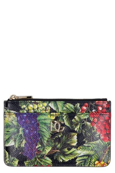 Shop Dolce & Gabbana Printed Leather Card Holder In Multicolor