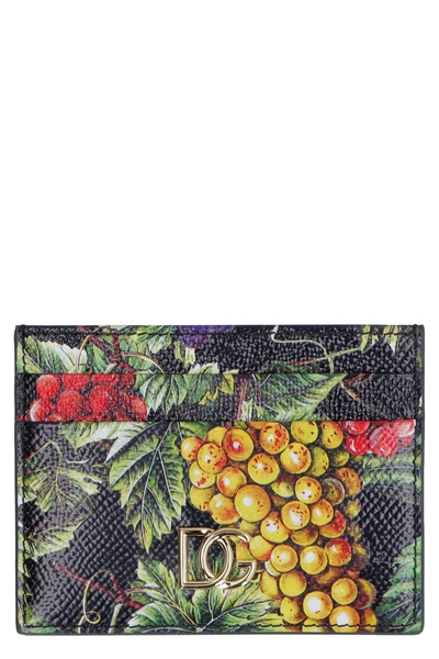 Shop Dolce & Gabbana Printed Leather Card Holder In Multicolor