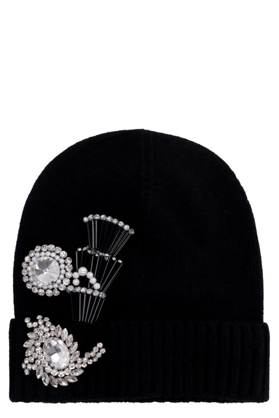 Shop Pinko Secco Knitted Beanie In Black