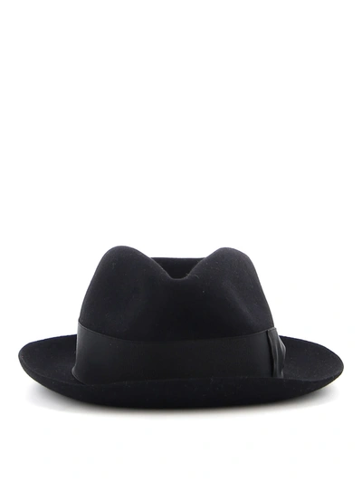 Shop Borsalino Rasato In Black