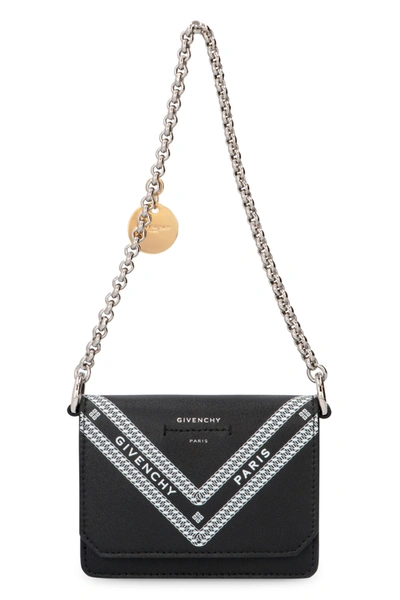 Shop Givenchy Leather Wallet On Chain In Black