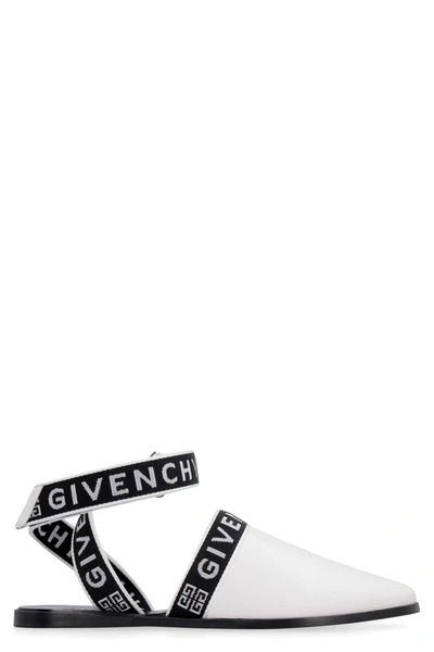 Shop Givenchy Leather Mules In White