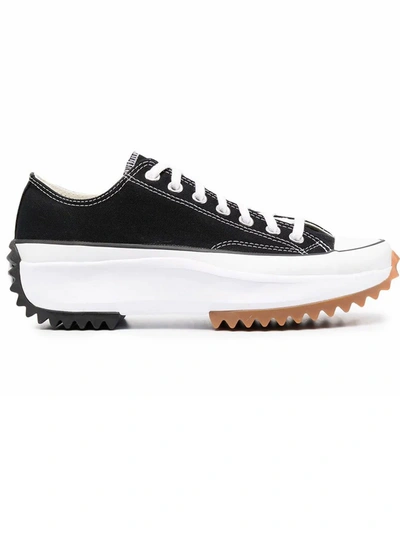 Shop Converse Black Run Star Hike Sneakers In Nero+bianco