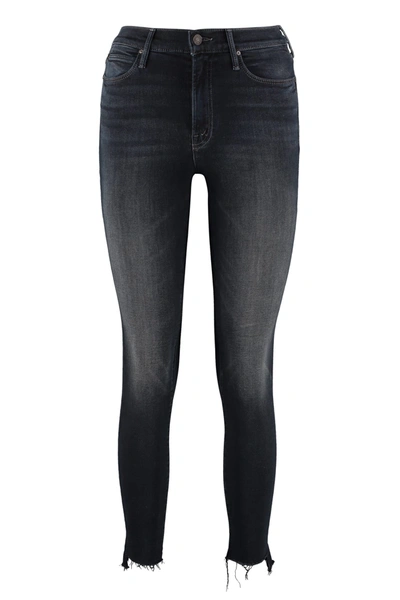 Shop Mother The Stunner Zip Ankle Step Fray Jeans In Denim