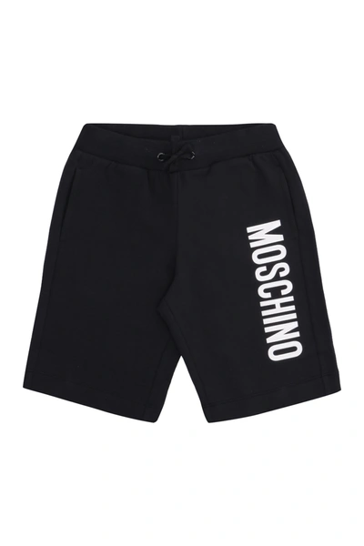 Shop Moschino Drawstring Waist Track Pants In Black