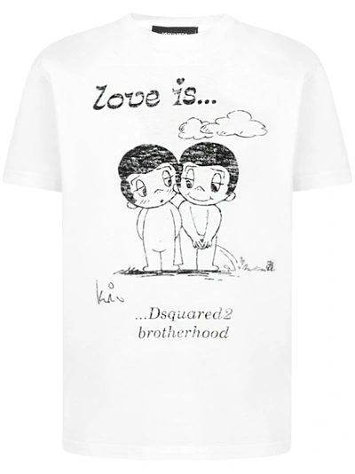 Shop Dsquared2 Love Is. T-shirt In White