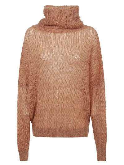 Alexandre Vauthier Chunky-knit Roll-neck Jumper In Beige