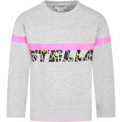 Shop Stella Mccartney Grey Sweatshirt For Girl With Logo