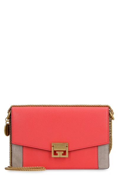 Shop Givenchy Gv3 Leather Wallet On Chain In Coral