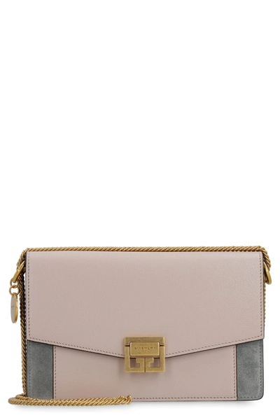 Shop Givenchy Gv3 Leather Wallet On Chain In Turtledove