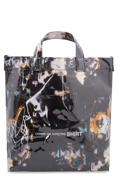 Shop Comme Des Garçons Shirt X Futura Tote Bag In Black