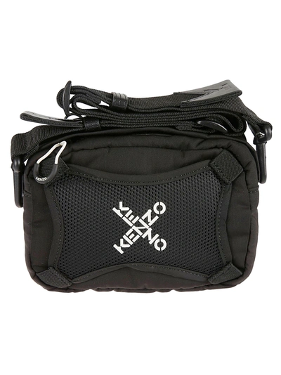 Shop Kenzo Cross Logo Shoulder Bag In Black