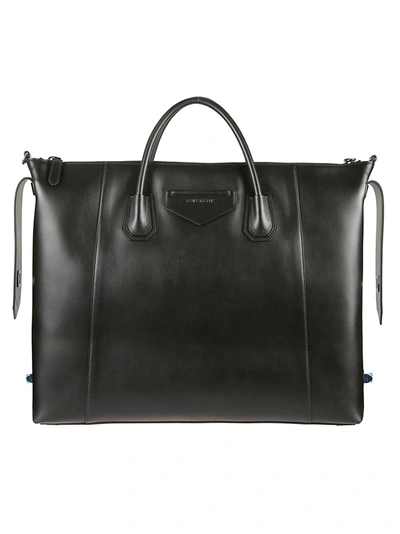 Shop Givenchy Logo Patch Top Zip Tote In Black