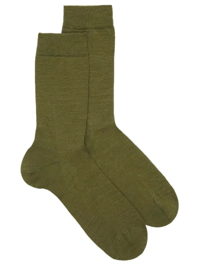 Shop Falke Soft Merino Socks In Forest