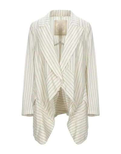 Shop High By Claire Campbell High Woman Blazer Ivory Size 8 Virgin Wool, Lyocell In White
