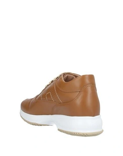 Shop Hogan Woman Sneakers Tan Size 5.5 Leather In Brown