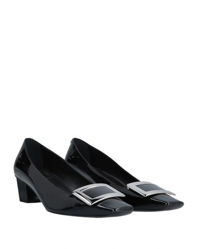 Roger Vivier Belle Vivier Patent Pumps With Metal Buckle In Black