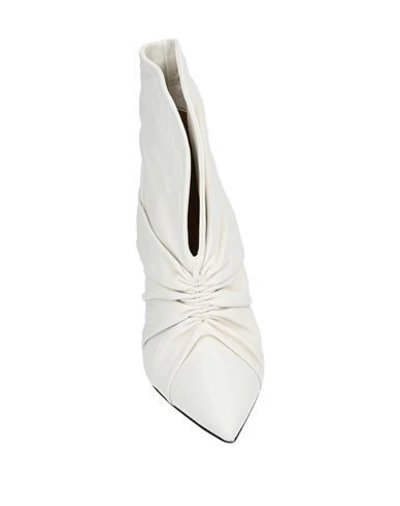 Isabel Marant Lasteen Ruched Leather Ankle Boots In White