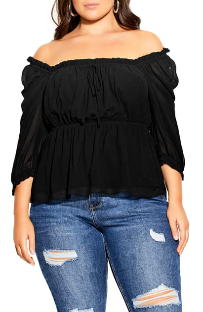 city chic off shoulder top