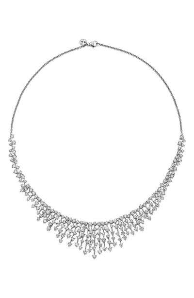 Shop Hueb Luminus Diamond Bib Necklace In White Gold/ Diamond