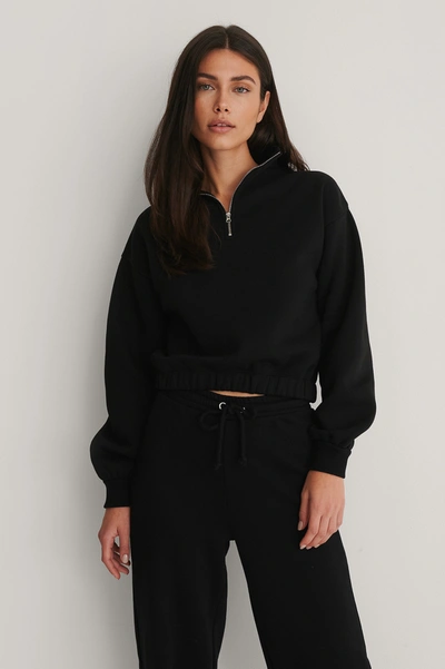 Shop Na-kd Reborn Organic Front Zip Sweater - Black