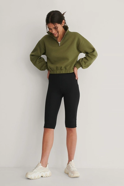 Shop Na-kd Reborn Organic Front Zip Sweater Green