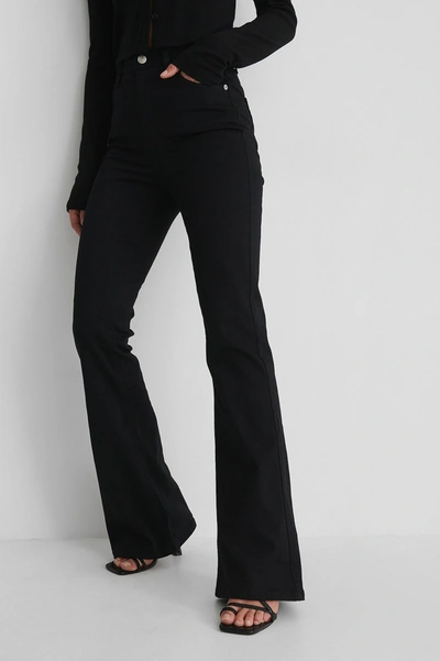 Shop Na-kd Reborn Bootcut High Waist Skinny Jeans Black