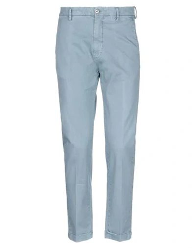 Shop Be Able Man Pants Pastel Blue Size 40 Cotton, Elastane