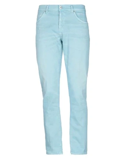 Shop Dondup Man Jeans Sky Blue Size 33 Cotton, Elastane