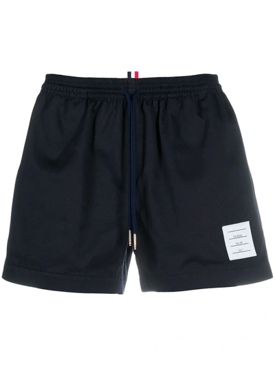 Shop Thom Browne Drawcord Waistband Rugby Shorts In Blue