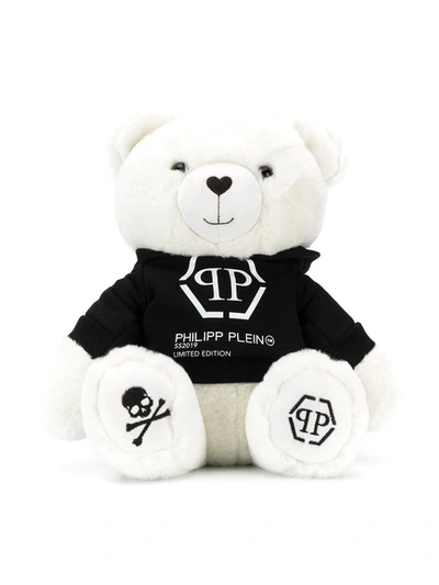 Shop Philipp Plein Junior Logo Print Teddy Bear In White