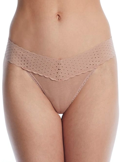 Shop Hanky Panky Eco Organic Cotton Original Rise Thong In Praline