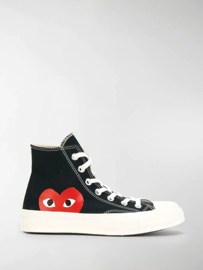 Shop Comme Des Garçons Play X Converse X Comme Des Garçons Chuck 70 Hi Sneakers In Black