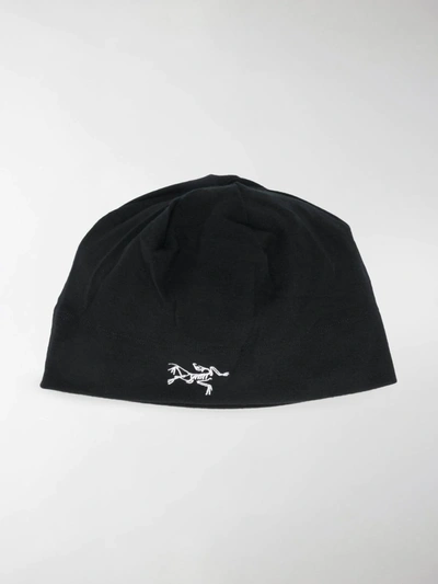 Shop Arc'teryx Rho Logo-detail Beanie In Black