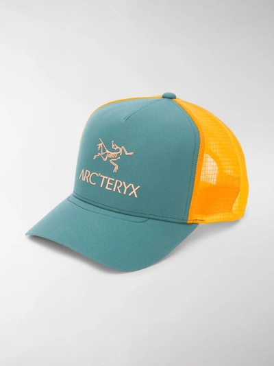 Shop Arc'teryx Embroidered Logo Trucker Cap In Blue