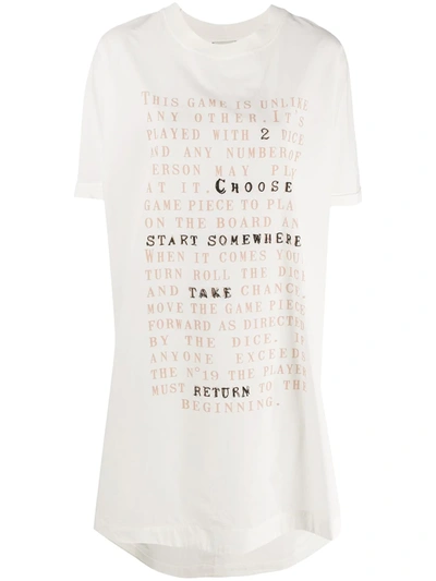 Shop Alysi Slogan-print Long T-shirt In White