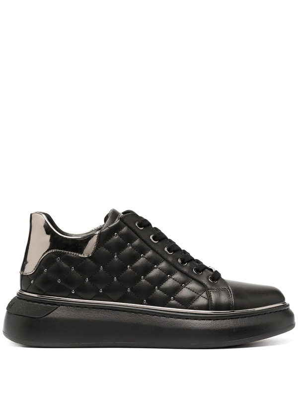 Baldinini Quilted Stud Low-top Sneakers In Black | ModeSens