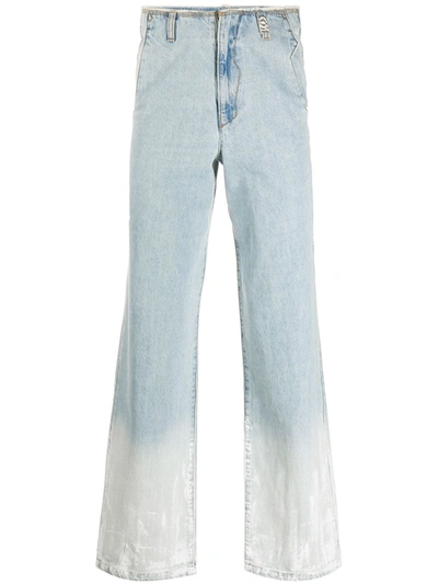 Shop Ader Error Ombre Straight-leg Jeans In Blue