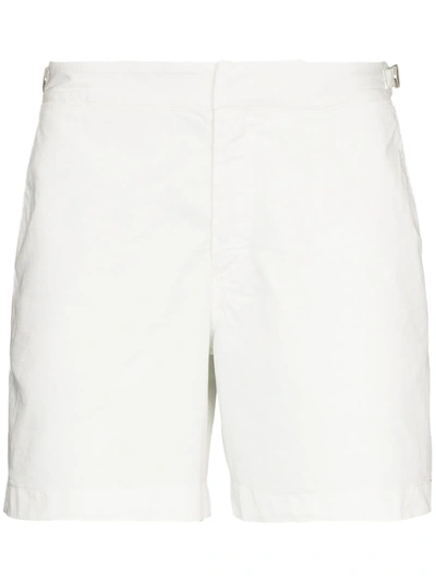 Shop Orlebar Brown Bulldog Unadorn Swim Shorts In White