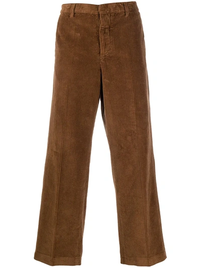 Shop Barena Venezia Corduroy Straight Leg Trousers In Brown