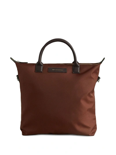 Shop Want Les Essentiels De La Vie Logo Patch Tote Bag In Brown