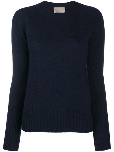 Drumohr Round-neck Knitted Jumper In Blue