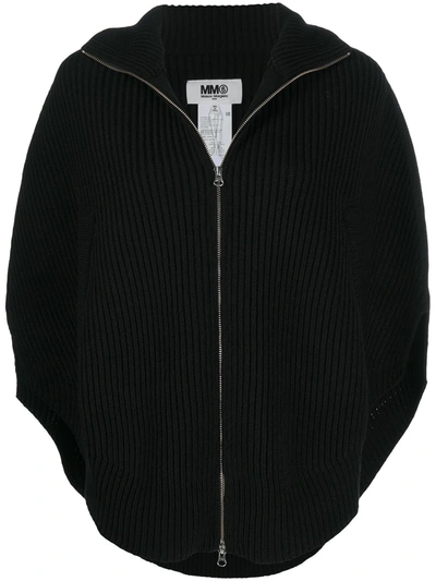 Shop Mm6 Maison Margiela Cape-effect Jacket In Black