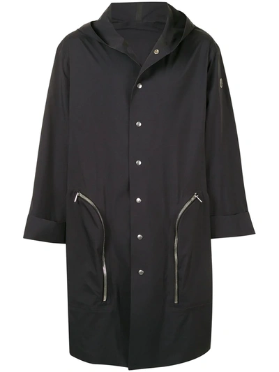 Shop Moncler Nesbitt Hooded Single-breasted Coat In Black